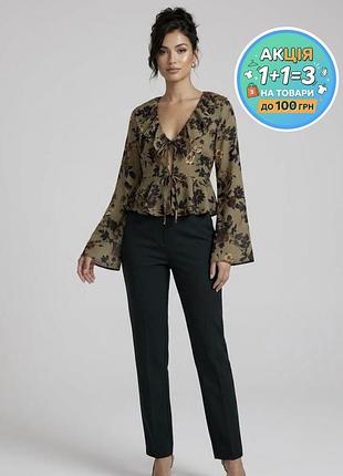 Актуальна трендова блузка на завязках plus size next uk 14 xl 🔥🔥🔥
