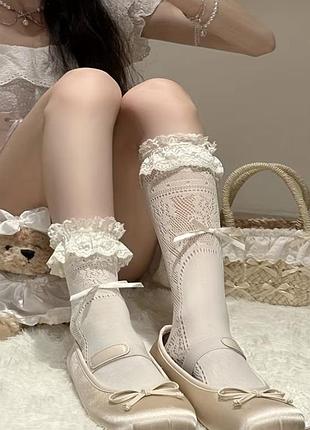 Білі гольфи з бантиком coquette lolita