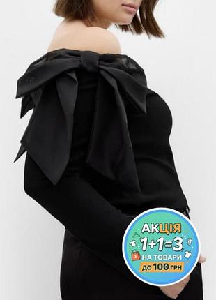 Елегантна трендова блузка-топ river island батал plus size на розмір 3-4xl з обʼємними бантами🔥🔥🔥