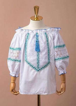Стильна вишиванка для дівчинки на зріст 116 см, 122 см, 128 см, 134 см, 140 см, 146 см, 152 см