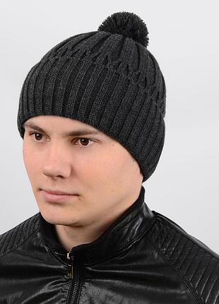 Шапка flash f17059 темно-сірий