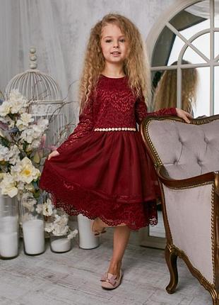 Плаття для дівчинки, бордо 116,122,128,134