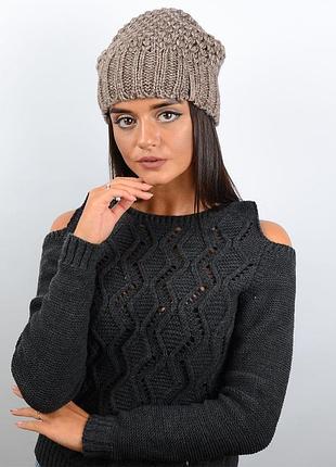 Шапка milena 17010 коричневий