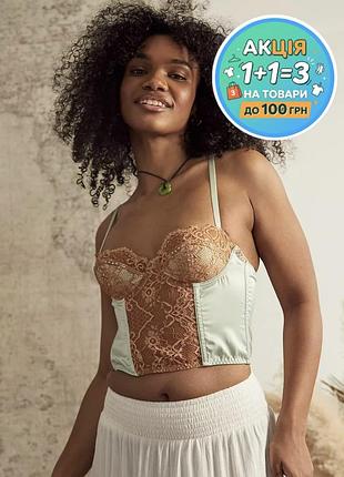 Мереживний актуальний корсетний бюстє  в білизняному стилі urban outfitters m 38 на чашку 75в-75с 🔥🔥🔥