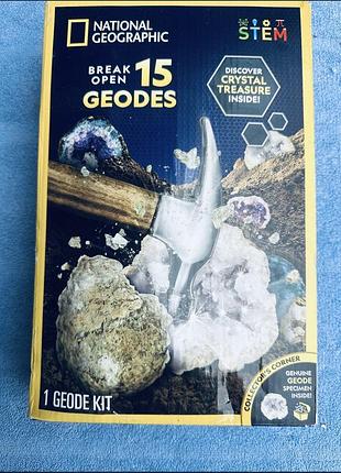 Науковий stem-набір «геоди» (15 шт) — national geographic break open 15 geodes