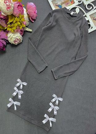 Сукня-гольф з бантиками для дівчинки 134см, 140см, 146 см, 152 см, 158-164 см