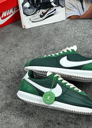 Nike cortez green white