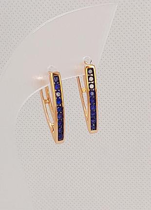 Сережки з медичного золота, xuping jewelry 18k. 2,3 см.