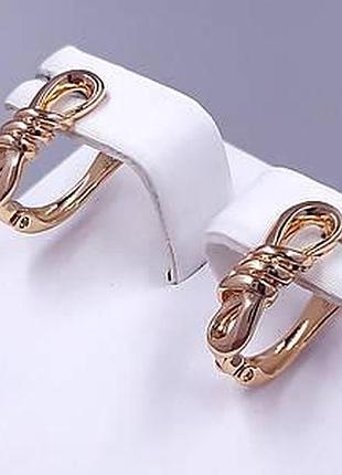 Сережки медзолото xuping jewelry 18k. 1,6 см.