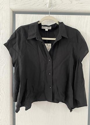 Новая тончайшая немного укороченная свободная блуза из лиоцела 52 р zara