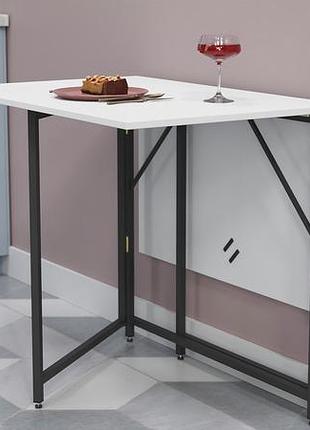 Стіл-трансформер книжка вуди ferrum-decor 75x130x90 чорний метал дсп (frd-107341)