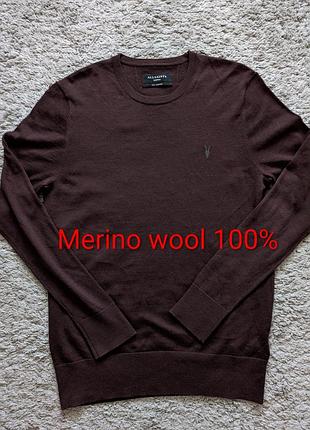 Джемпер all saints, merino wool 100%, состояние идеальное, size s (подойдет на м), плечи 44 подмышки 50 рукав 66 длина 71