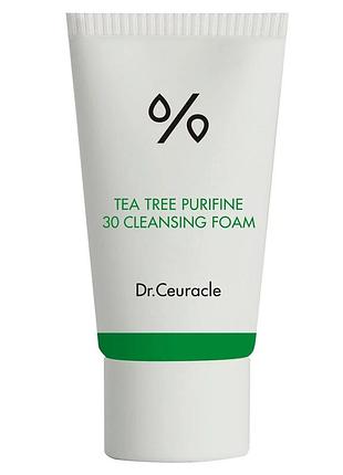 Гель-пінка для вмивання з екстрактом чайного дерева dr. ceuracle tea tree purifine 30 cleansing foam, 10 мл