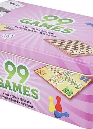Большой набор настольных игр 99 в 1 в металлической коробке
