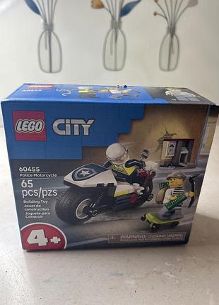 Конструктор lego city преследование на полицейском мотоцикле (60455)