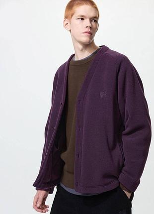 Флисовый кардиган uniqlo and needles оверсайз