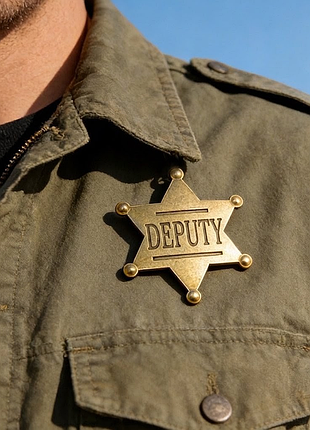 Металлический значок заместитель шерифа брошь ковбой sheriff deputy cowboy вестерн шестиконечная звезда usa western полицейский помощник