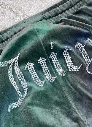 Велюровые брюки juicy couture со стразами, размер xs