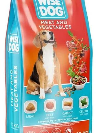 Сухой корм wise dog meat and vegetables для взрослых собак с мясом и овощами 10кг