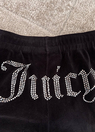 Черные велюровые брюки juicy couture со стразами, xs