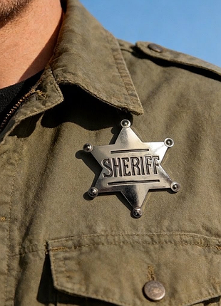 Великий металевий значок шерифа sheriff ковбой поліцейський залізниця брош вестерн америкача western-ша зірка cowboy halloween