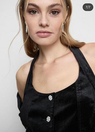 Чёрный вельветовый топ  primark.
