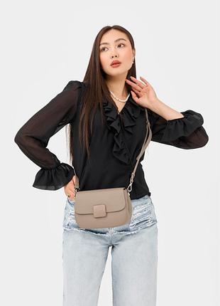 Женская кожаная сумка sambag leoma elara бежевая