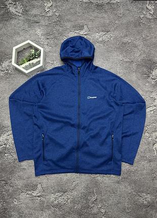 Фліс berghaus оригінал синя кофта чоловіча флісова куртка бергхаус з капюшоном зіпка