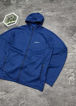 Фліс berghaus оригінал синя кофта чоловіча флісова куртка бергхаус з капюшоном зіпка 2