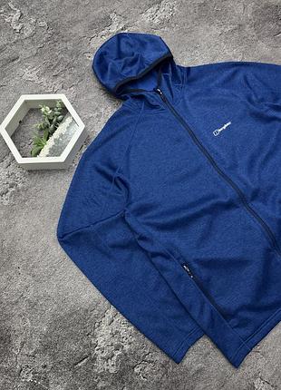 Фліс berghaus оригінал синя кофта чоловіча флісова куртка бергхаус з капюшоном зіпка 3