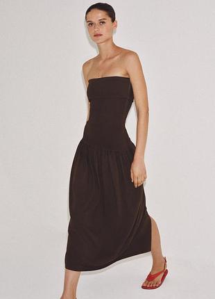 Комбинированное платье-бандо от zara