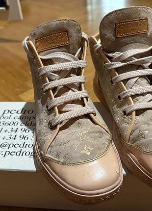 Louis vuitton monogram mini lin canvas dune vintage, високі кеди/снікери, розмір36,5.
