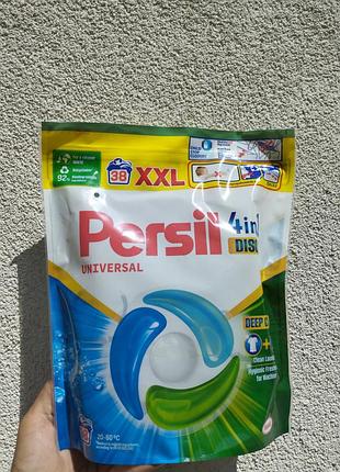 Капсули для прання persil universal 4in1 discs xxl 38 шт – універсальні, deep clean, для білої білизни