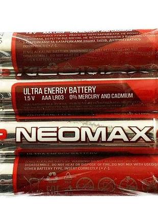 Батарейка щелочная lr03/aaa alkaline 4шт (плёнка) тм neomax