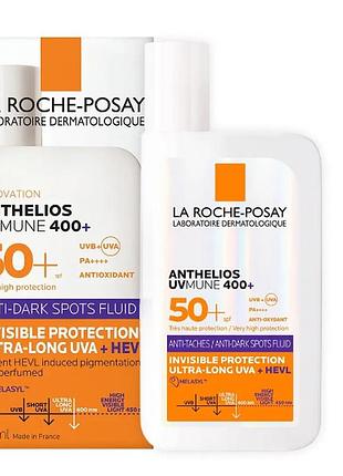 Сонцезахисний флюїд проти пігментації la roche-posay anthelios uvmune 400 anti-dark spots fluid spf 50+, 50 мл
