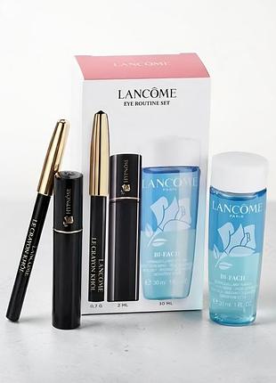 Подарочный набор lancome для макияжа глаз - тушь, карандаш, средство для снятия макияжа