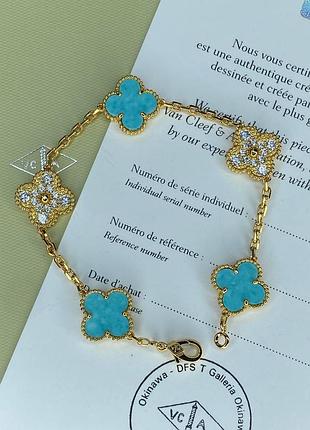 💎new💎брендовый браслет van cleef , vca, клевер, ван клиф ♥️♥️♥️с логотипом