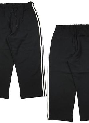 Y-3 x adidas stripes straight track pants black