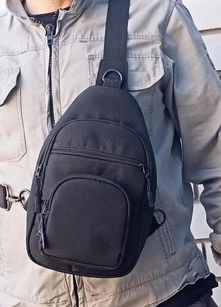 Сумка-слінг чоловіча personal чорна з cordura 1000 d