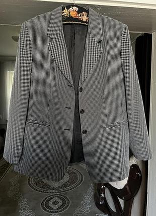 Класичний чорно-білий піджак у клітинку bhs petite, розмір uk 18 (xl/xxl) в ідеальному стані