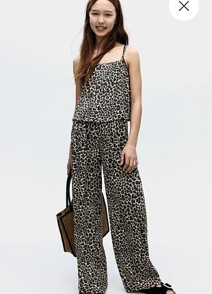 Леопардовий літній костюм h&m 158 12-13 років майка штани