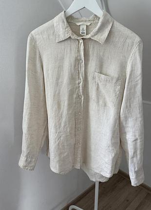 Льняна рубашка h&m