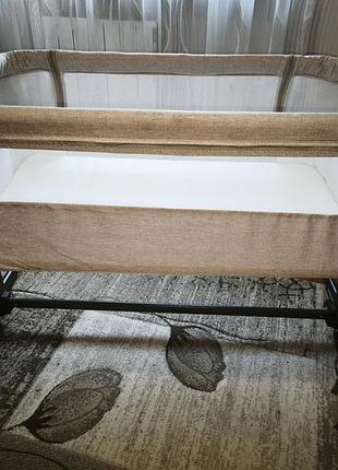 Приставная кроватка kinderkraft neste beige melange