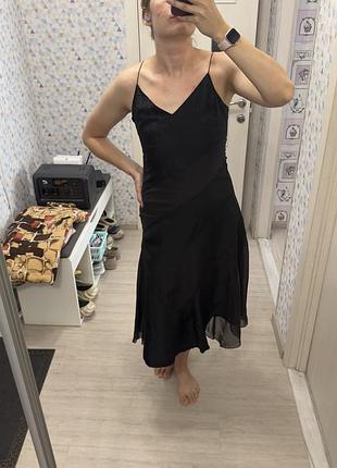 Сукня комбінація жіноча міді 100 % шовк з асиметричним подолом h&m