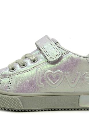 Кеди для дівчинки bi&ki перламутровий (0795a silver-pink (23 (15 см))