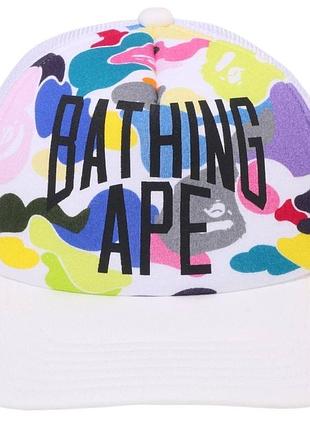 A bathing ape multi camo nyc logo mesh cap кепка