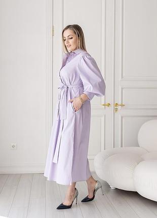 Платье хлопковое лейла сирень 3