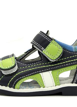 Закрытые сандалии для мальчика y.top черно-зеленый (1962-7 black-green (24 (15 см))