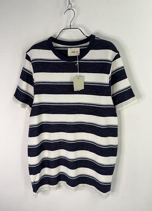Folk cotton striped t-shirt l size