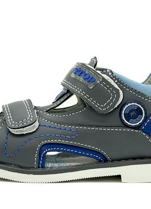 Закрытые сандалии для мальчика y.top серо-синий (1965-9 grey-blue (27 (17,5 см))